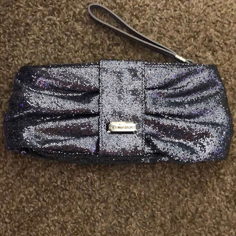 Silver sequence “Bow” Victoria’s Secret wristlet